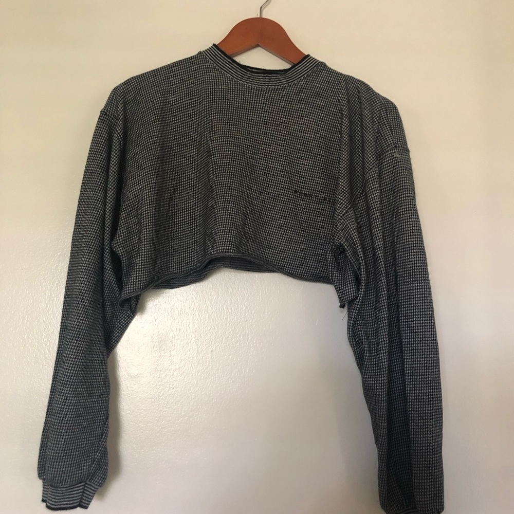 Gingham cropped long sleeve